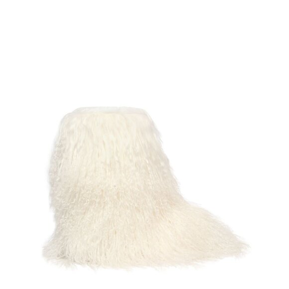 NWT $715 Chiara Ferragni 20mm Mongolian Fur Snow Boots White Size 35/37